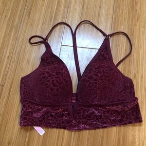 Victoria’s Secret PINK longline velvet burnout bra